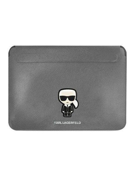 Karl Lagerfeld Saffiano Ikonik Karl case for a 13-14" laptop - silver