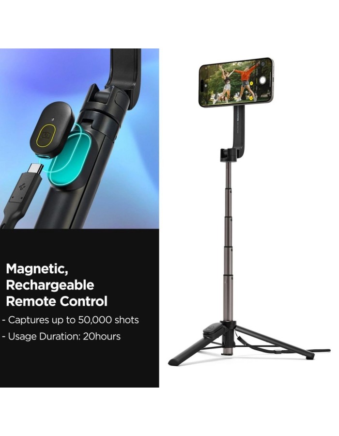Selfie stick Spigen S571W MagSafe Bluetooth with tripod - black