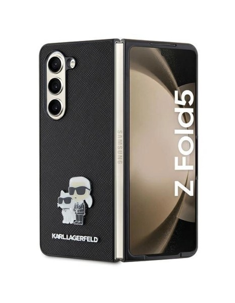 Karl Lagerfeld Saffiano Karl&amp;Choupette Pin case for Samsung Galaxy Z Fold 5 - black
