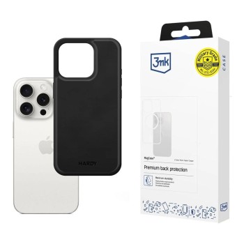 3mk Hardy Apple Silky Leather MagCase for Apple iPhone 15 Pro - Black