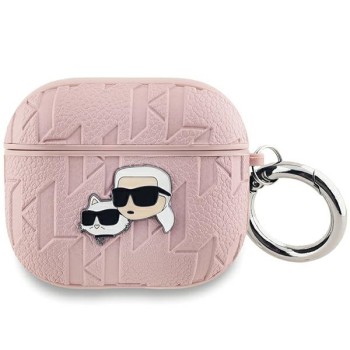 Karl Lagerfeld Monogram Karl &amp;amp; Choupette Head Case for AirPods 3 - Pink