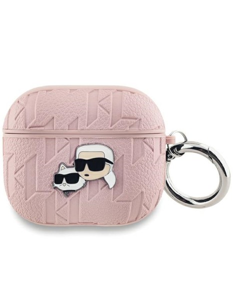 Karl Lagerfeld Monogram Karl &amp;amp; Choupette Head Case for AirPods 3 - Pink