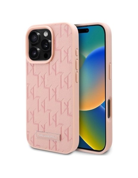 Karl Lagerfeld Hot Stamp Magsafe iPhone 16 Pro Max Case - Pink Karl Lagerfeld Hot Stamp Magsafe iPhone 16 Pro Max Case - Pink