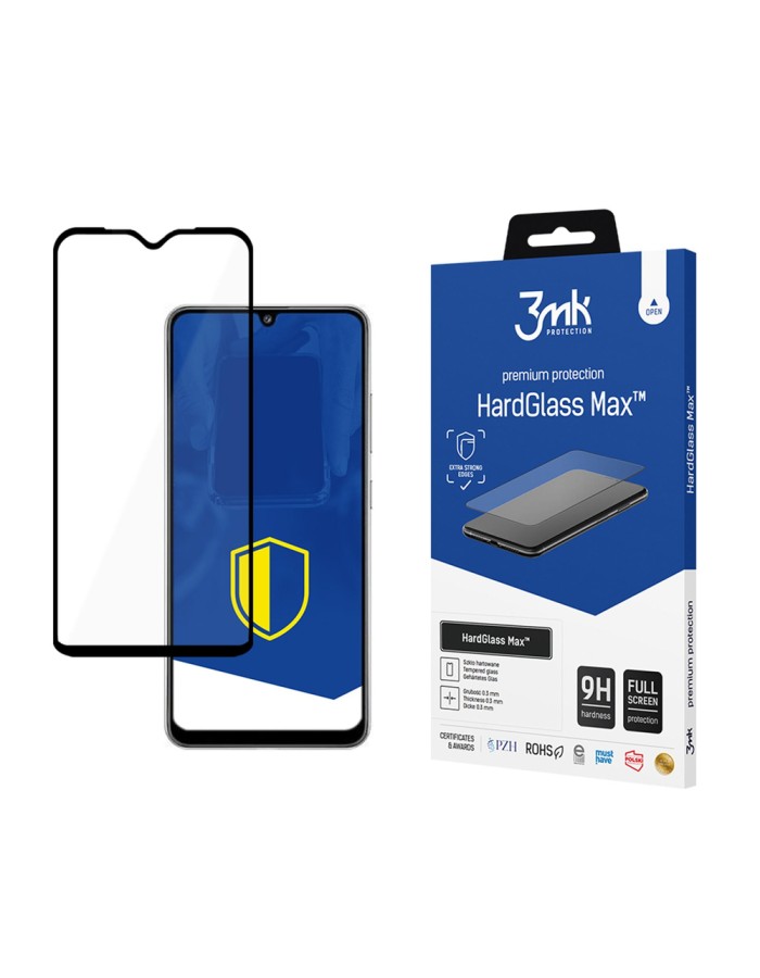 Reinforced Full Coverage Tempered Glass 3mk HardGlass Max Black for Samsung Galaxy A32 4G Reinforced Full Coverage Tempered Glass 3mk HardGlass Max Black for Samsung Galaxy A32 4G