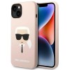 Karl Lagerfeld Silicone Karl&amp;#39;s Head MagSafe Case for iPhone 14 Plus - Light Pink
