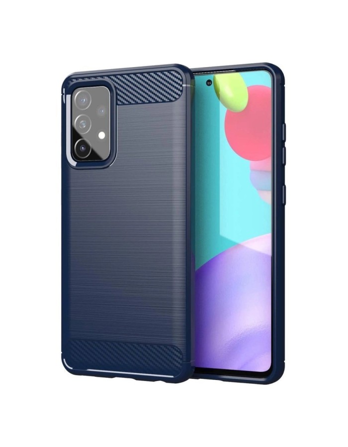 Carbon Case Flexible Cover TPU Case for Samsung Galaxy A72 4G blue