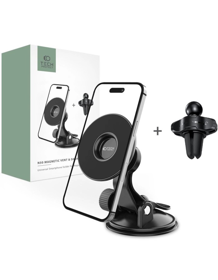 Tech-Protect N50 MagSafe Car Magnetic Phone Holder for Cockpit/Air Vent - Black
