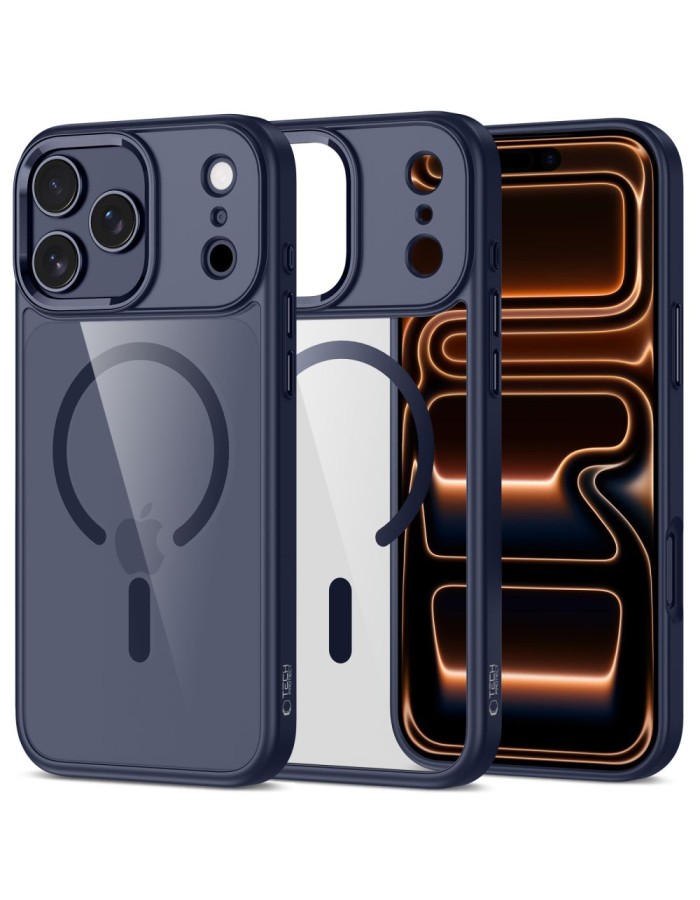 Tech-Protect MagMat MagSafe Case for iPhone 17 Pro - Transparent Navy Blue Tech-Protect MagMat MagSafe Case for iPhone 17 Pro - Transparent Navy Blue