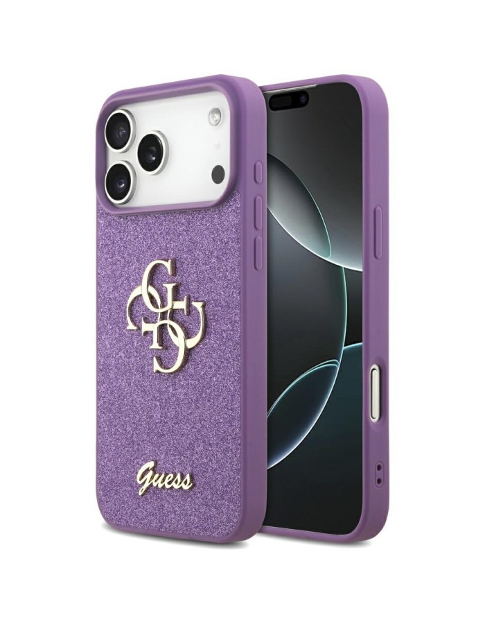 Guess Fixed Glitter Big 4G case for iPhone 17 Pro Max - purple Guess Fixed Glitter Big 4G case for iPhone 17 Pro Max - purple