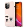 Karl Lagerfeld Silicone Karl&amp;amp;Choupette Case for iPhone 13 Pro / iPhone 13 - Light Pink