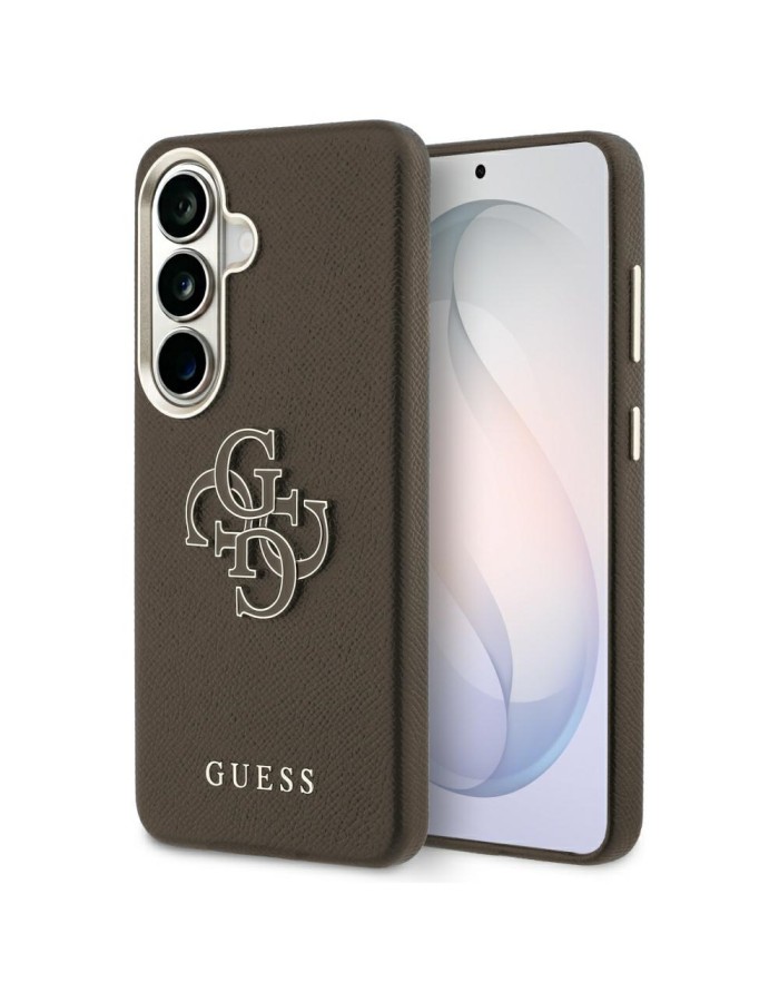 Guess Grained Big 4G Metal Logo Case for Samsung Galaxy S26 - Brown Guess Grained Big 4G Metal Logo Case for Samsung Galaxy S26 - Brown