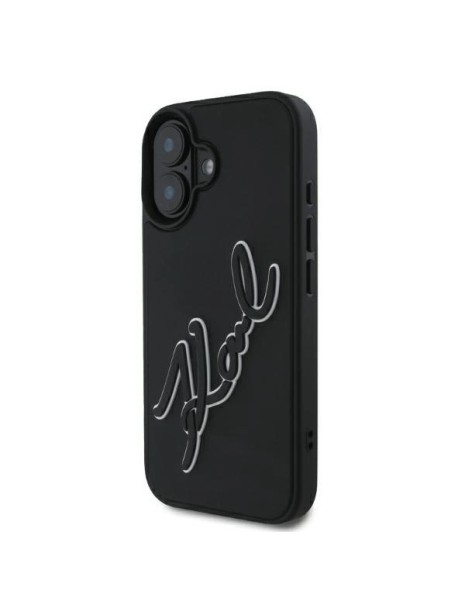 Karl Lagerfeld 3D Rubber Signature iPhone 16 Case - Black