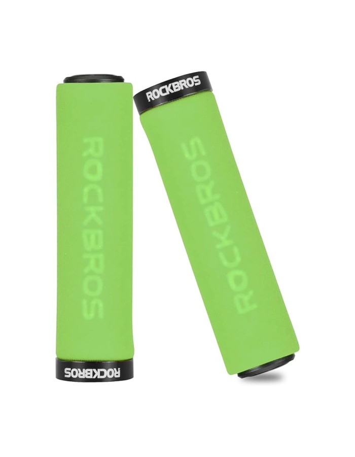 Rockbros BT1001GNBK sponge bicycle handlebar grips - green and black