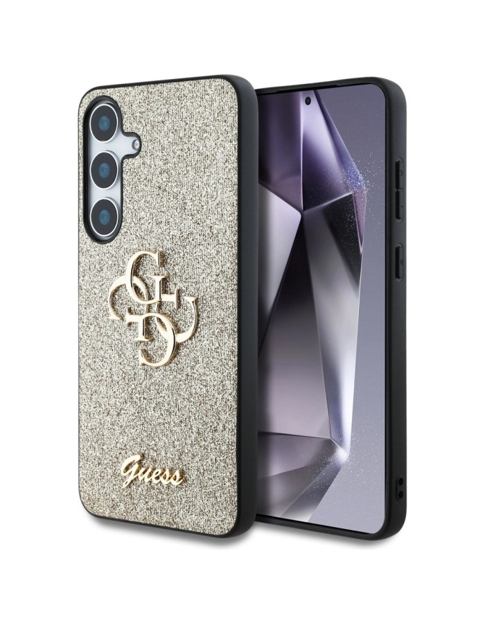 Guess Fixed Glitter Big 4G Metal Logo case for Samsung Galaxy S25 gold Guess Fixed Glitter Big 4G Metal Logo case for Samsung Galaxy S25 gold