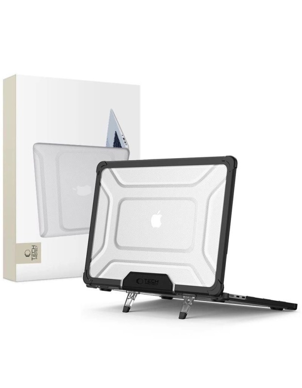 Tech-Protect SmartShell Pro case for MacBook Air 13" 2023-2025 M2 / M3 / M4 - transparent and black Tech-Protect SmartShell Pro case for MacBook Air 13" 2023-2025 M2 / M3 / M4 - transparent and black