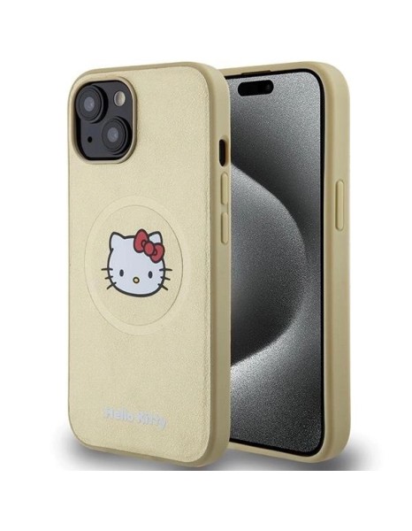 Hello Kitty Leather Kitty Head MagSafe case for iPhone 14 - gold Hello Kitty Leather Kitty Head MagSafe case for iPhone 14 - gold