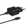 Samsung EP-T2510XBEGEU 25W SFC GaN wall charger with USB-C cable - black Samsung EP-T2510XBEGEU 25W SFC GaN wall charger with USB-C cable - black