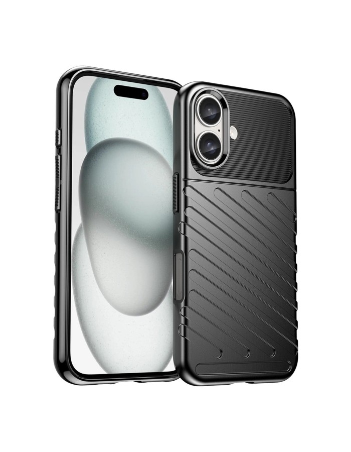 Thunder Case for iPhone 16 Plus Silicone Case - Black
