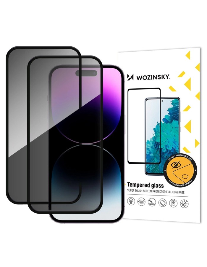Wozinsky Privacy Glass for iPhone 17 Pro Max, 2-pack