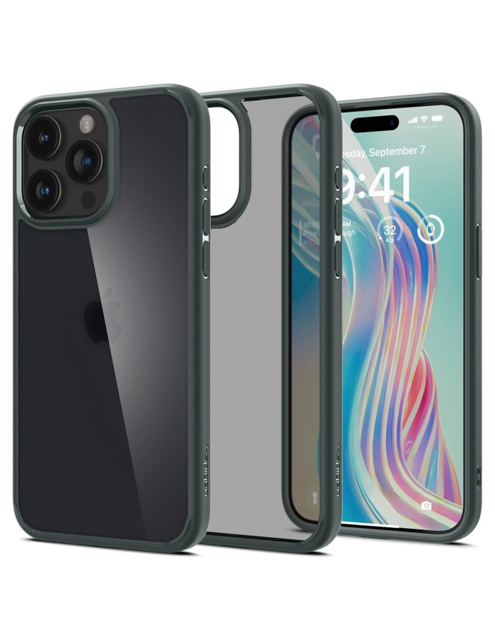Spigen Ultra Hybrid iPhone 15 Pro Max Case - Dark Green Spigen Ultra Hybrid iPhone 15 Pro Max Case - Dark Green