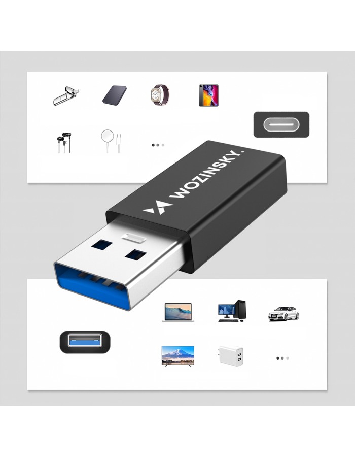 Wozinsky WAAC-01 USB-A - USB-C OTG Adapter - Black Wozinsky WAAC-01 USB-A - USB-C OTG Adapter - Black