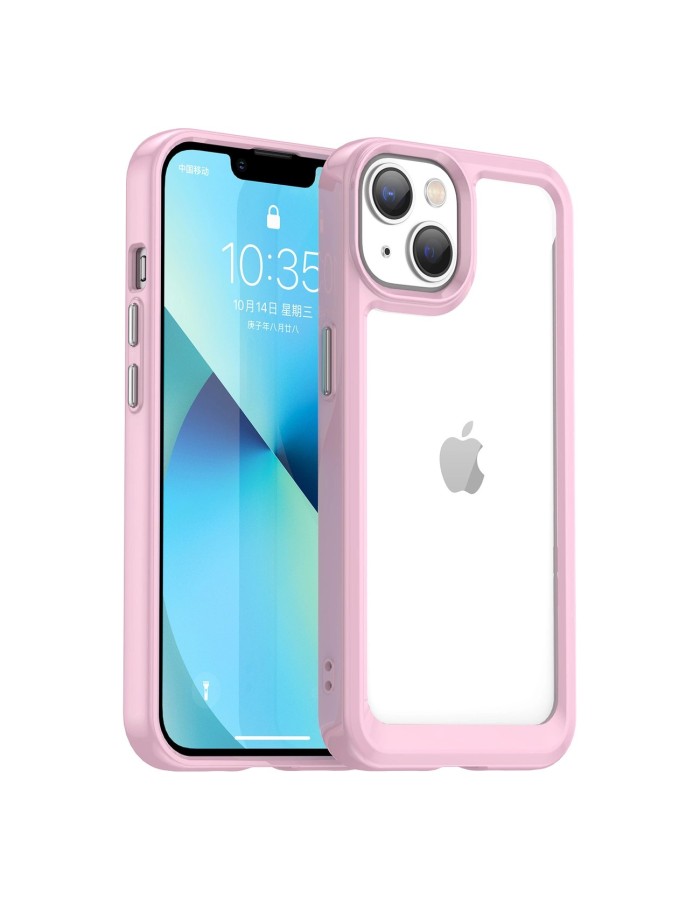 Outer Space Case iPhone 14 Plus hard cover with a gel frame pink Outer Space Case iPhone 14 Plus hard cover with a gel frame pink