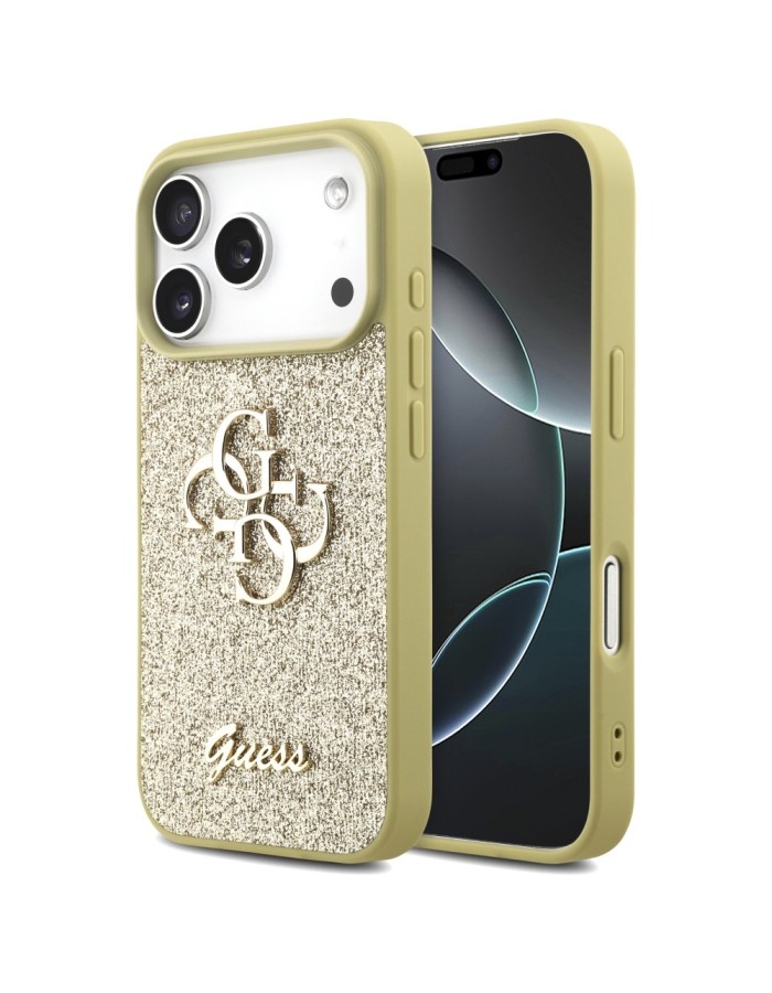 Guess Fixed Glitter Big 4G case for iPhone 17 Pro - gold Guess Fixed Glitter Big 4G case for iPhone 17 Pro - gold
