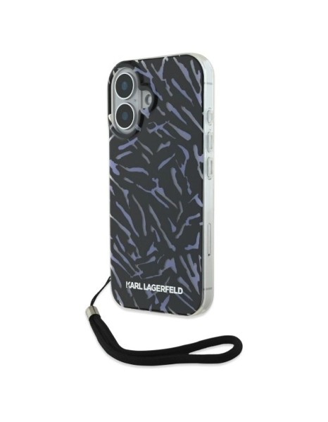 Karl Lagerfeld Zebra With Cord iPhone 16 Plus Case - Purple