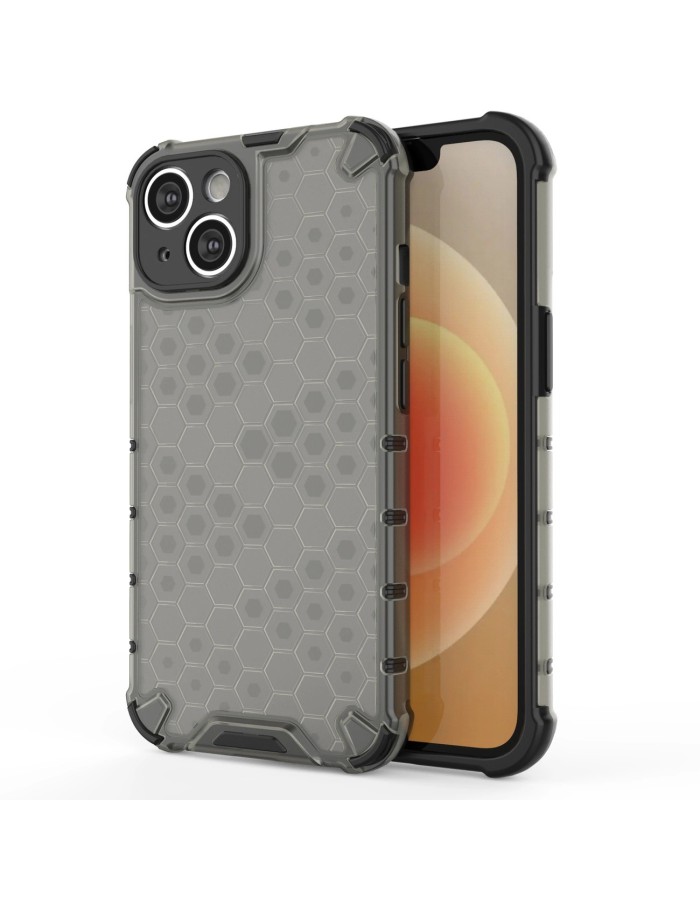 Honeycomb case for iPhone 14 Plus armored hybrid cover black