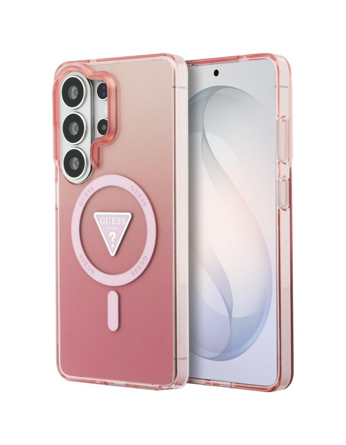 Guess IML Gradient Triangle MagSafe Case for Samsung Galaxy S26 Ultra - Pink