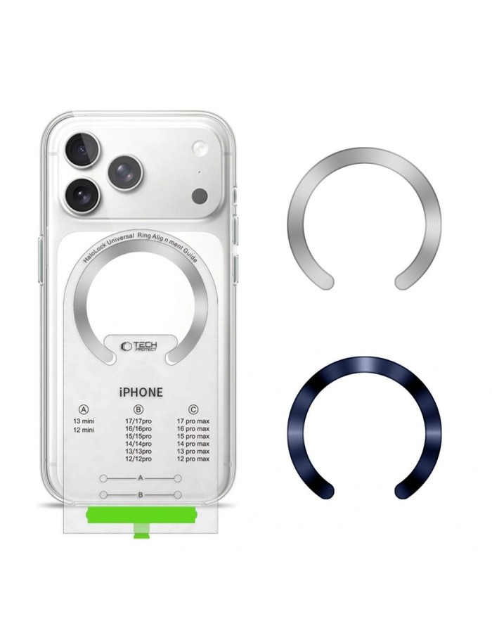 Tech-Protect MMP-210 MagSafe 2-Pack Magnetic Ring - Silver / Navy Blue
