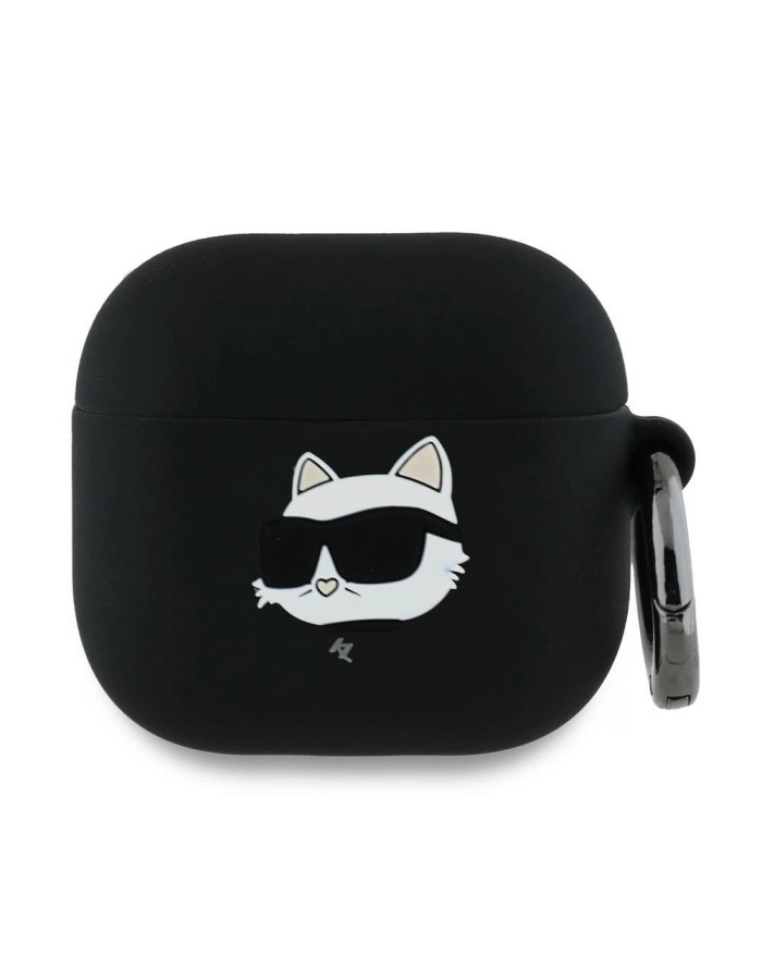 Karl Lagerfeld Silicone Choupette Head 3D Case for AirPods 4 - Black