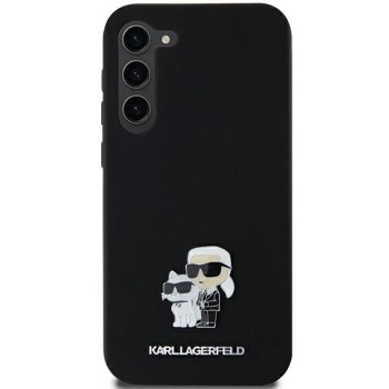 Karl Lagerfeld Silicone Karl&amp;amp;Choupette Metal Pin case for Samsung Galaxy A35 - black