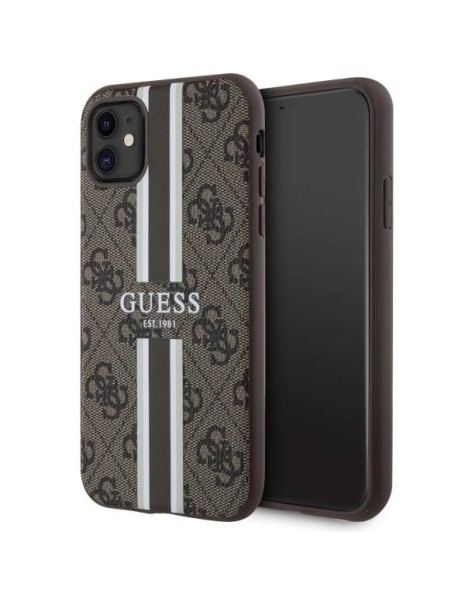 Guess GUHMN61P4RPSW iPhone 11 / Xr brown/brown hardcase 4G Printed Stripes MagSafe Guess GUHMN61P4RPSW iPhone 11 / Xr brown/brown hardcase 4G Printed Stripes MagSafe