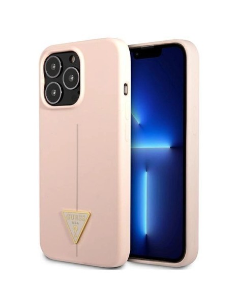 Guess GUHCP13XSLTGP iPhone 13 Pro Max 6.7" pink/pink hardcase Silicone Triangle