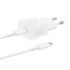 Samsung EP-T2510XWEGEU 25W SFC GaN wall charger with USB-C cable - white Samsung EP-T2510XWEGEU 25W SFC GaN wall charger with USB-C cable - white
