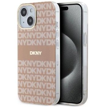 DKNY IML Mono &amp;amp; Stripe MagSafe Case for iPhone 15 Plus / 14 Plus - Pink