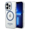 Guess GUHMP14XHTRMB iPhone 14 Pro Max 6.7" blue/blue hard case Metal Outline Magsafe Guess GUHMP14XHTRMB iPhone 14 Pro Max 6.7" blue/blue hard case Metal Outline Magsafe