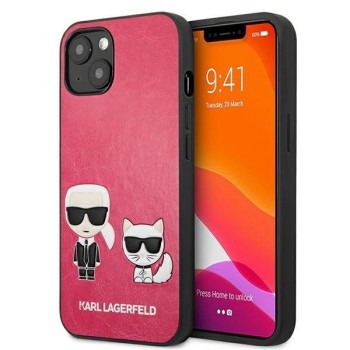 Karl Lagerfeld Ikonik Karl&amp;amp;Choupette iPhone 13 mini case - fuchsia