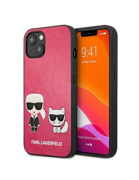 Karl Lagerfeld Ikonik Karl&amp;amp;Choupette iPhone 13 mini case - fuchsia