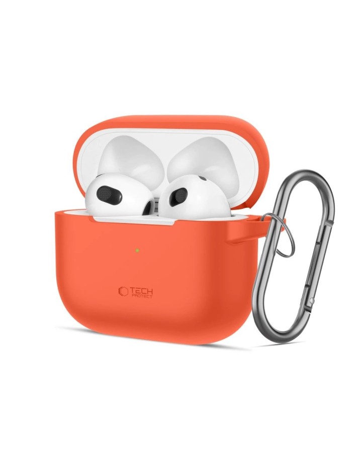 Tech-Protect Silicone Hook Case for Apple AirPods 3 - Orange Tech-Protect Silicone Hook Case for Apple AirPods 3 - Orange