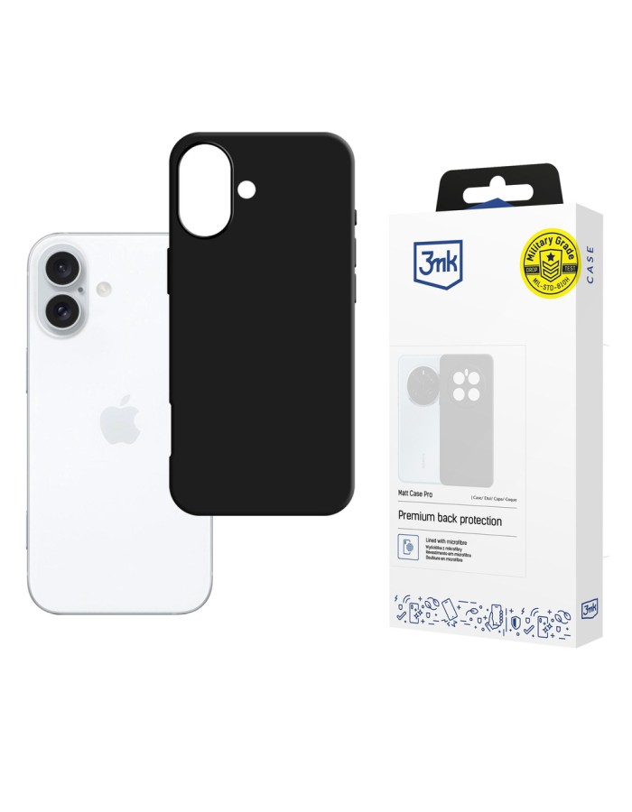 3mk Matt Case Pro for Apple iPhone 16 Plus - Black