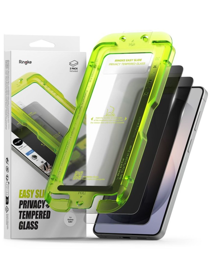 Ringke Easy Slide Privacy 2-Pack Tempered Glass for Samsung Galaxy S26+ Ringke Easy Slide Privacy 2-Pack Tempered Glass for Samsung Galaxy S26+
