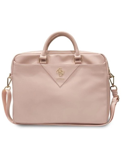 Guess Triangle 4G bag for a 16" laptop - pink Guess Triangle 4G bag for a 16" laptop - pink