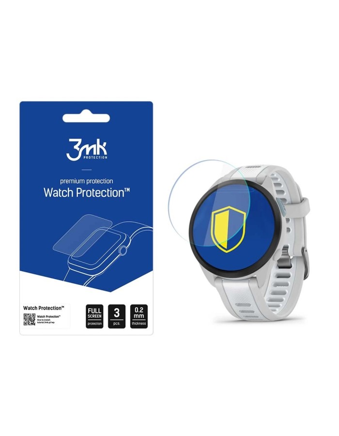 3mk Watch Protection™ hybrid glass v. FlexibleGlass Lite on Garmin Forerunner 165