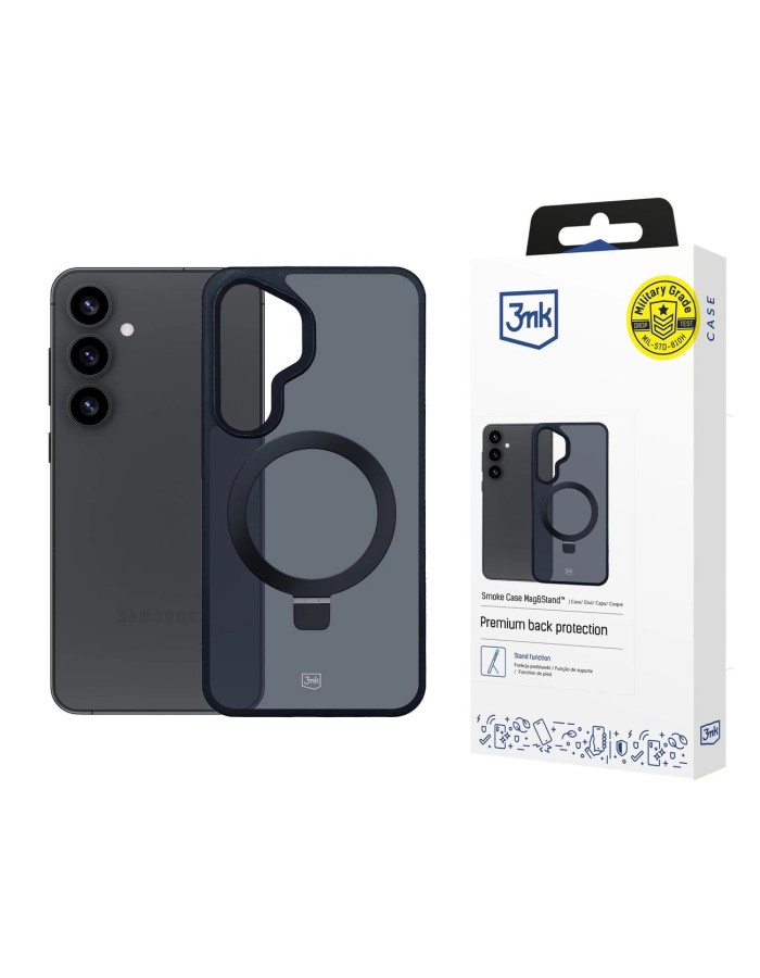 3mk Smoke Case Mag&Stand for Samsung Galaxy S25 - black 3mk Smoke Case Mag&Stand for Samsung Galaxy S25 - black