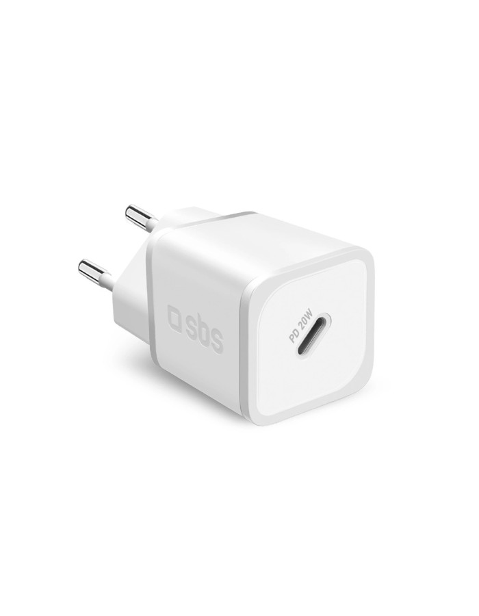 SBS TETRGAN1C20W 20W GaN Wall Charger with Power Delivery - White SBS TETRGAN1C20W 20W GaN Wall Charger with Power Delivery - White