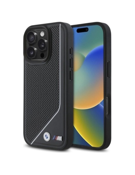 BMW M Perforated Twisted Line MagSafe case for iPhone 16 Pro - black