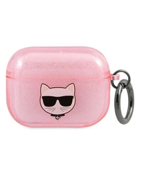 Karl Lagerfeld Glitter Choupette Case for AirPods 3 - Pink
