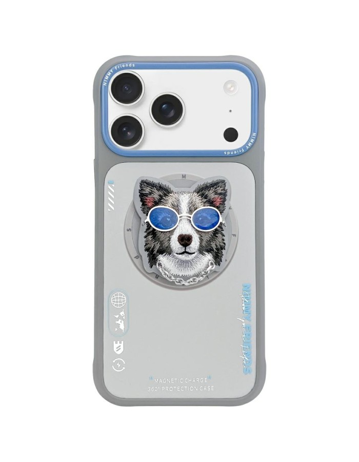 Nimmy Glasses Cool Dog MagSafe Case for iPhone 17 Pro - Gray